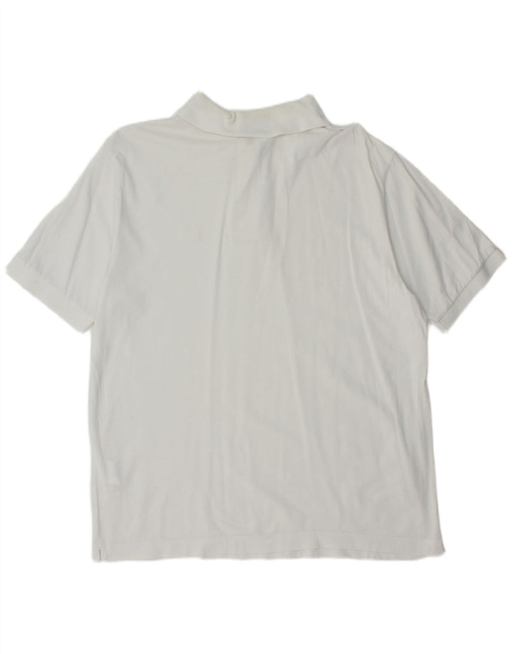 Sergio Tacchini Mens Polo Shirt IT 50 Medium White Cotton