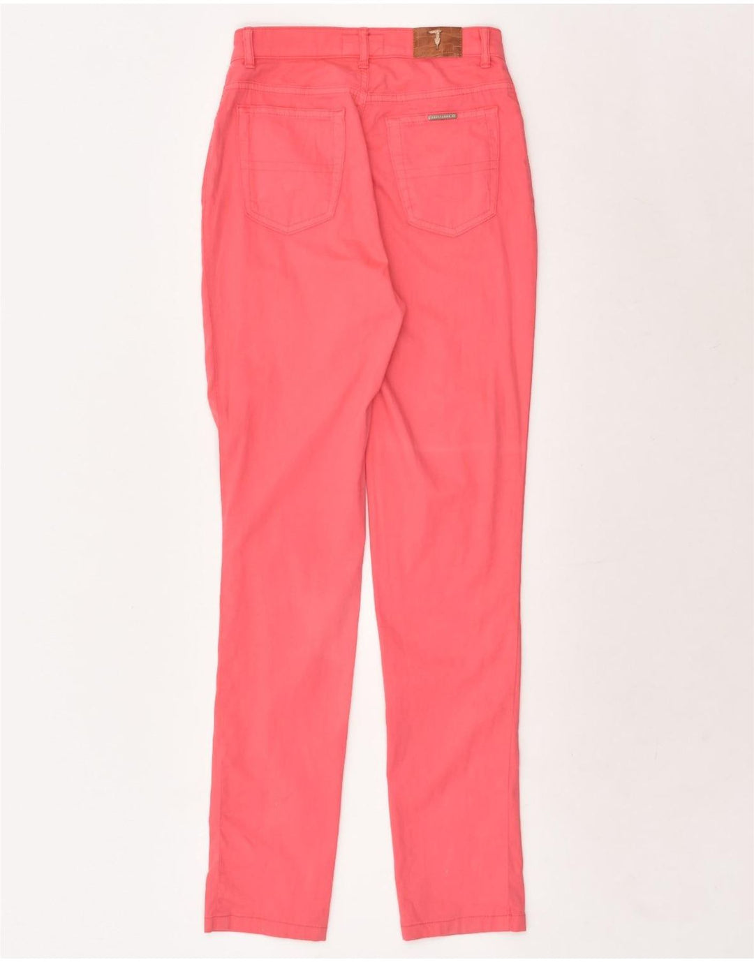 TRUSSARDI Womens Slim Casual Trousers W24 L31 Pink Cotton | Vintage Trussardi | Thrift | Second-Hand Trussardi | Used Clothing | Messina Hembry 