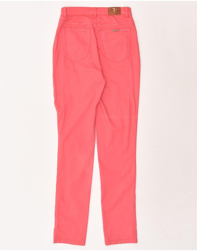 TRUSSARDI Womens Slim Casual Trousers W24 L31 Pink Cotton | Vintage Trussardi | Thrift | Second-Hand Trussardi | Used Clothing | Messina Hembry 