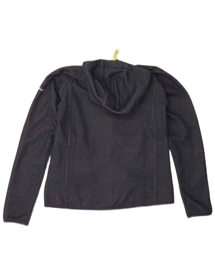 Columbia Womens Zip Hoodie Sweater UK 16 Large Navy Blue Polyester