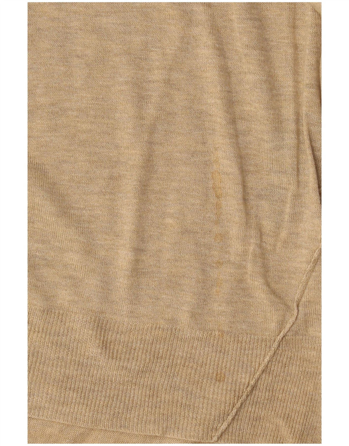 Zara Womens Boat Neck Jumper Sweater UK 14 Medium Beige Viscose