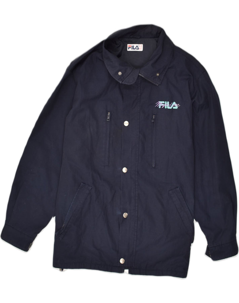 FILA Mens Utility Jacket IT 48 Medium Navy Blue Polyester | Vintage Fila | Thrift | Second-Hand Fila | Used Clothing | Messina Hembry 