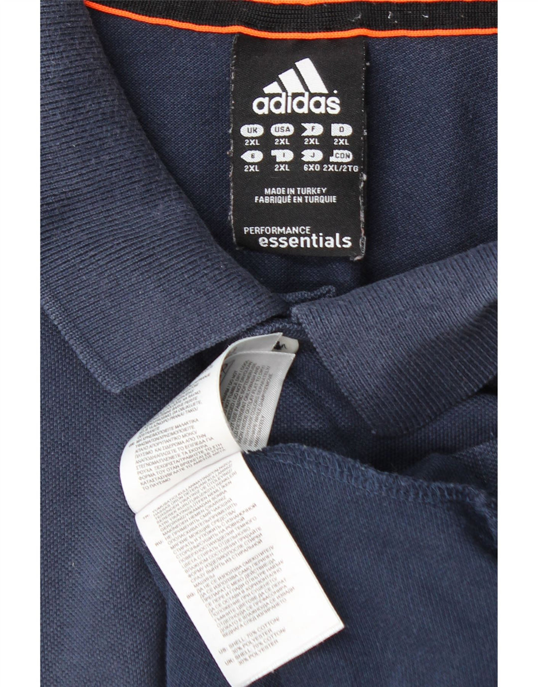ADIDAS Mens Climalite Polo Shirt 2XL Navy Blue Cotton