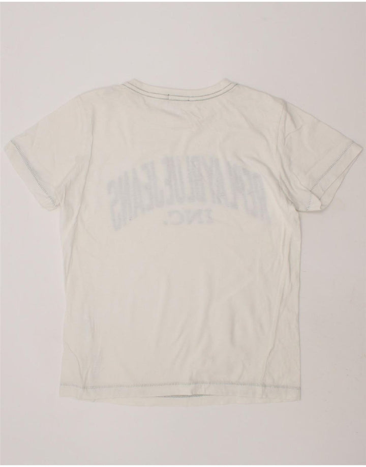REPLAY Boys Graphic T-Shirt Top 7-8 Years White Vintage Replay and Second-Hand Replay from Messina Hembry 