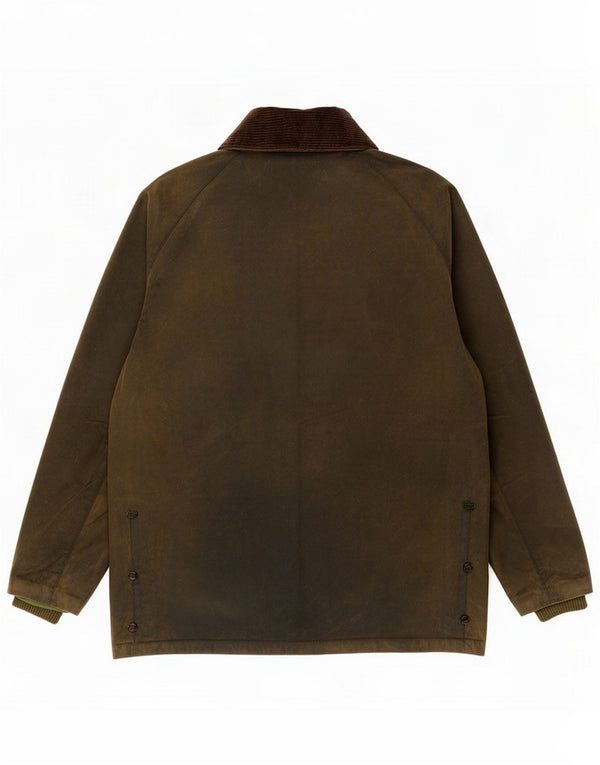 Barbour Mens Bedale Loose Fit Waxed Jacket Size 46 Small Khaki Colourblock