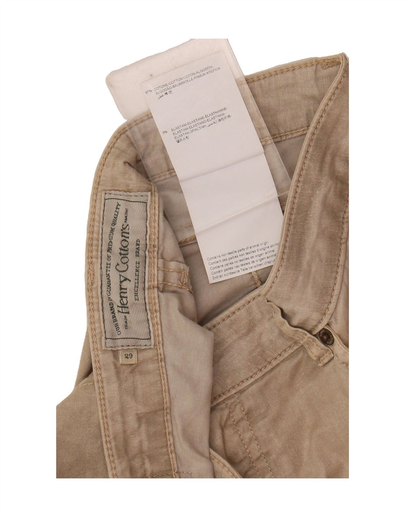 HENRY COTTONS Womens Slim Casual Trousers W29 L27 Beige Cotton Vintage Henry Cottons and Second-Hand Henry Cottons from Messina Hembry 
