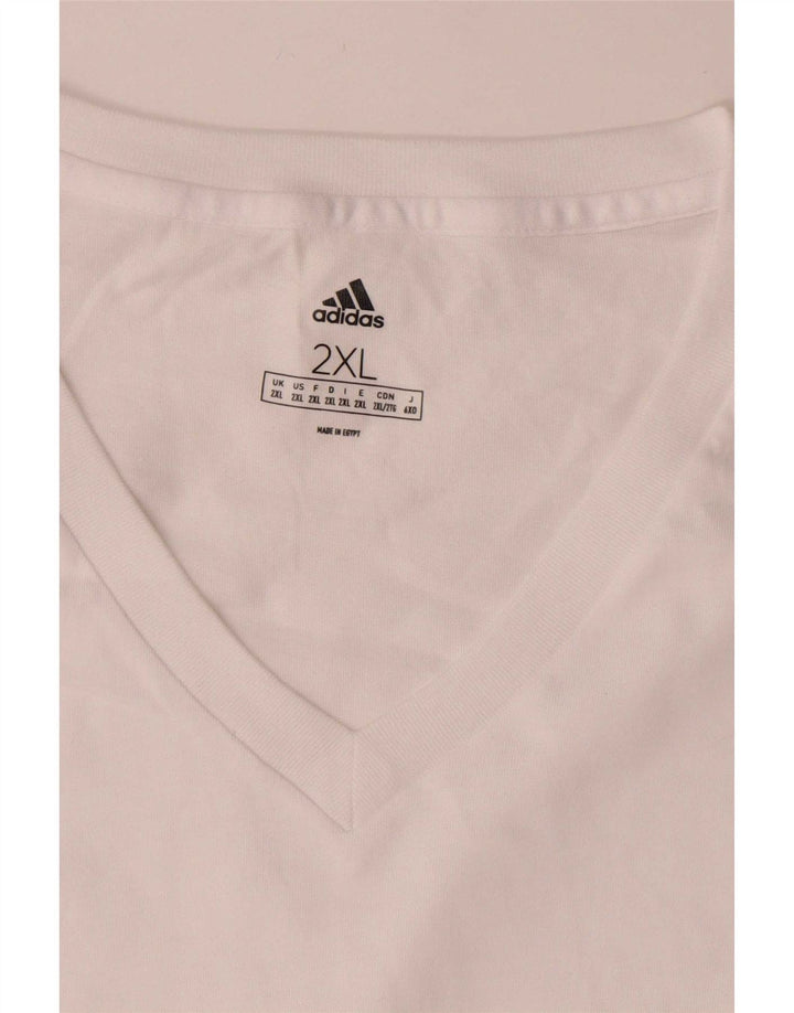 Adidas Mens T-Shirt Top 2XL White Cotton