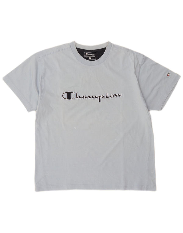 Champion Mens Graphic T-Shirt Top Large Blue
