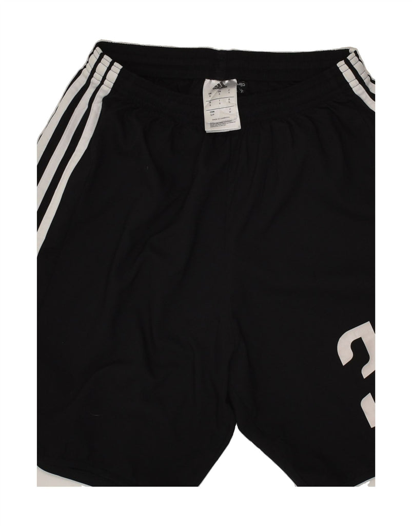 ADIDAS Boys Sport Shorts 7-8 Years Small  Black Polyester | Vintage Adidas | Thrift | Second-Hand Adidas | Used Clothing | Messina Hembry 