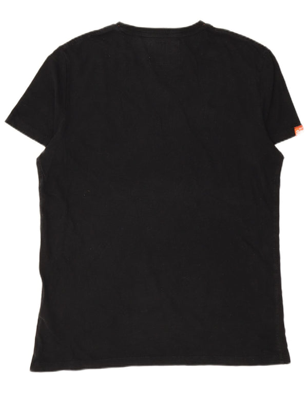 SUPERDRY Mens T-Shirt Top XL Black Cotton