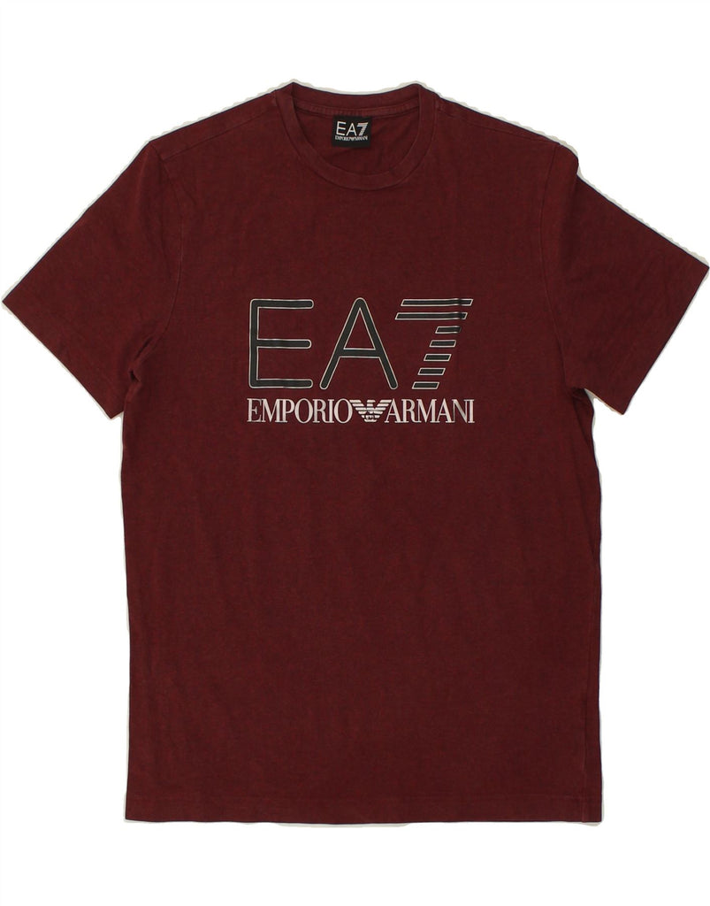 EMPORIO ARMANI Mens Graphic T-Shirt Top Medium Maroon | Vintage Emporio Armani | Thrift | Second-Hand Emporio Armani | Used Clothing | Messina Hembry 