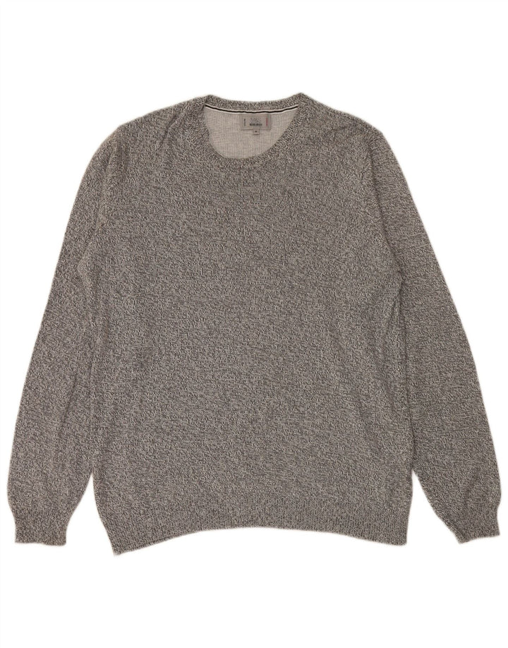 Marks & Spencer Mens Crew Neck Jumper Sweater Medium Grey Flecked