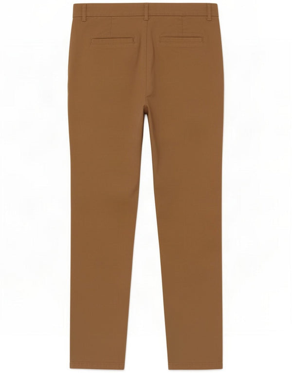 Benetton Womens Slim Chino Trousers UK 12 Medium W32 L28 Brown Cotton