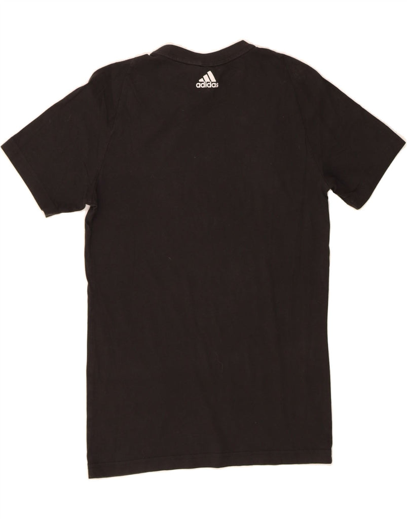 ADIDAS Girls Graphic T-Shirt Top 13-14 Years Black Cotton Vintage Adidas and Second-Hand Adidas from Messina Hembry 