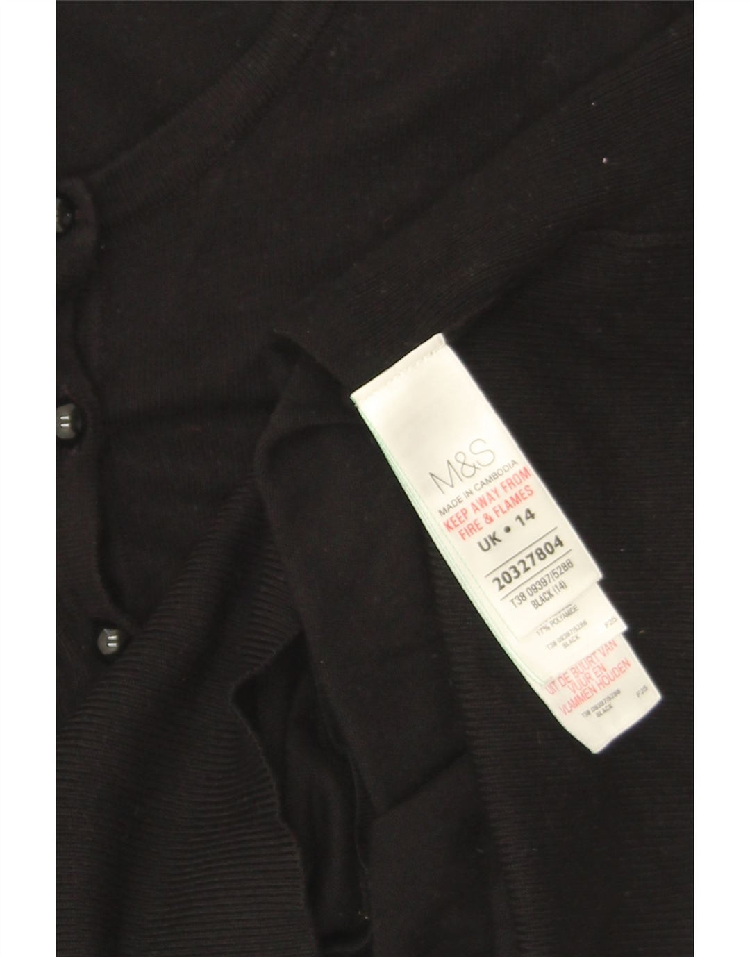 Marks & Spencer Womens Cardigan Sweater UK 14 Large Black Viscose