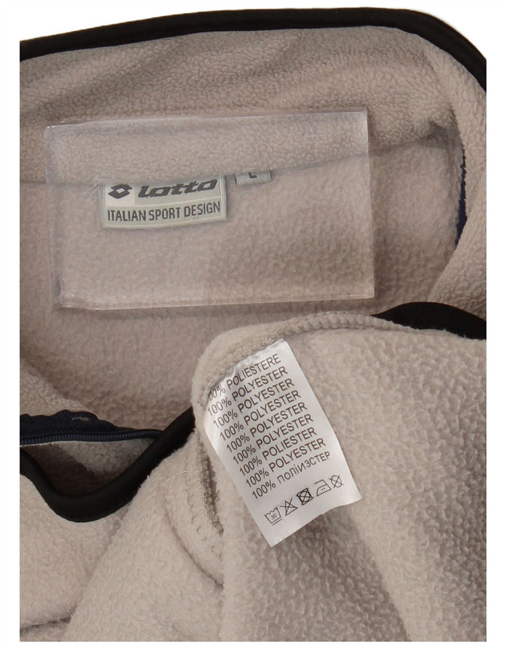 Lotto Mens Zip Neck Fleece Jumper Large Grey Colourblock Polyester