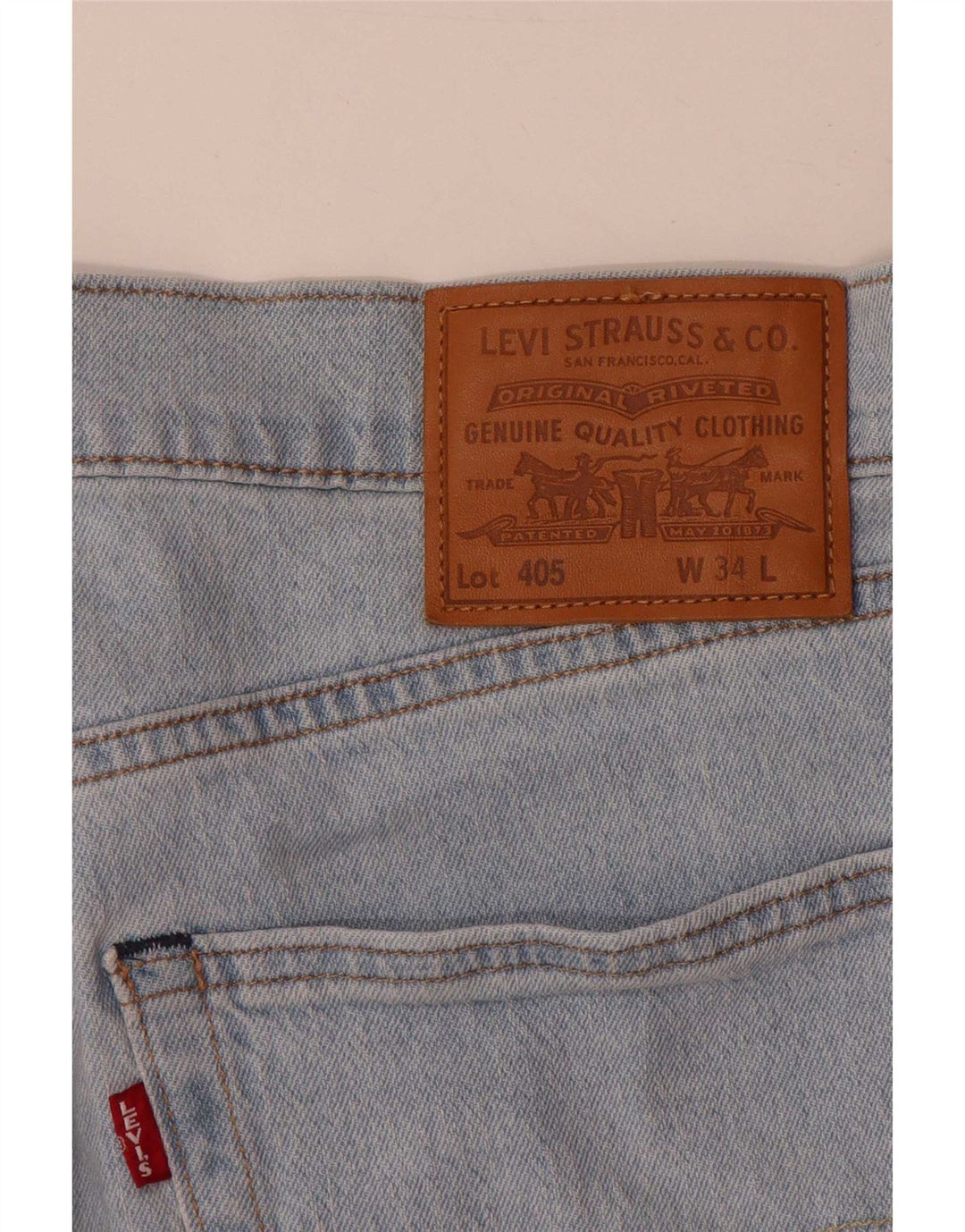 Levi's Mens 405 Denim Shorts W34 Large  Blue Cotton