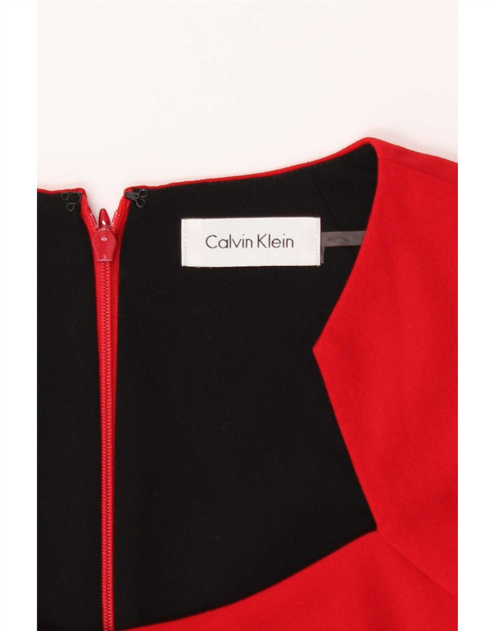 Calvin Klein Jeans Womens Sheath Dress UK 8 Small Red Polyester