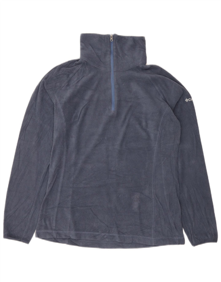 Columbia Womens Zip Neck Fleece Jumper UK 10 Small Navy Blue Polyester