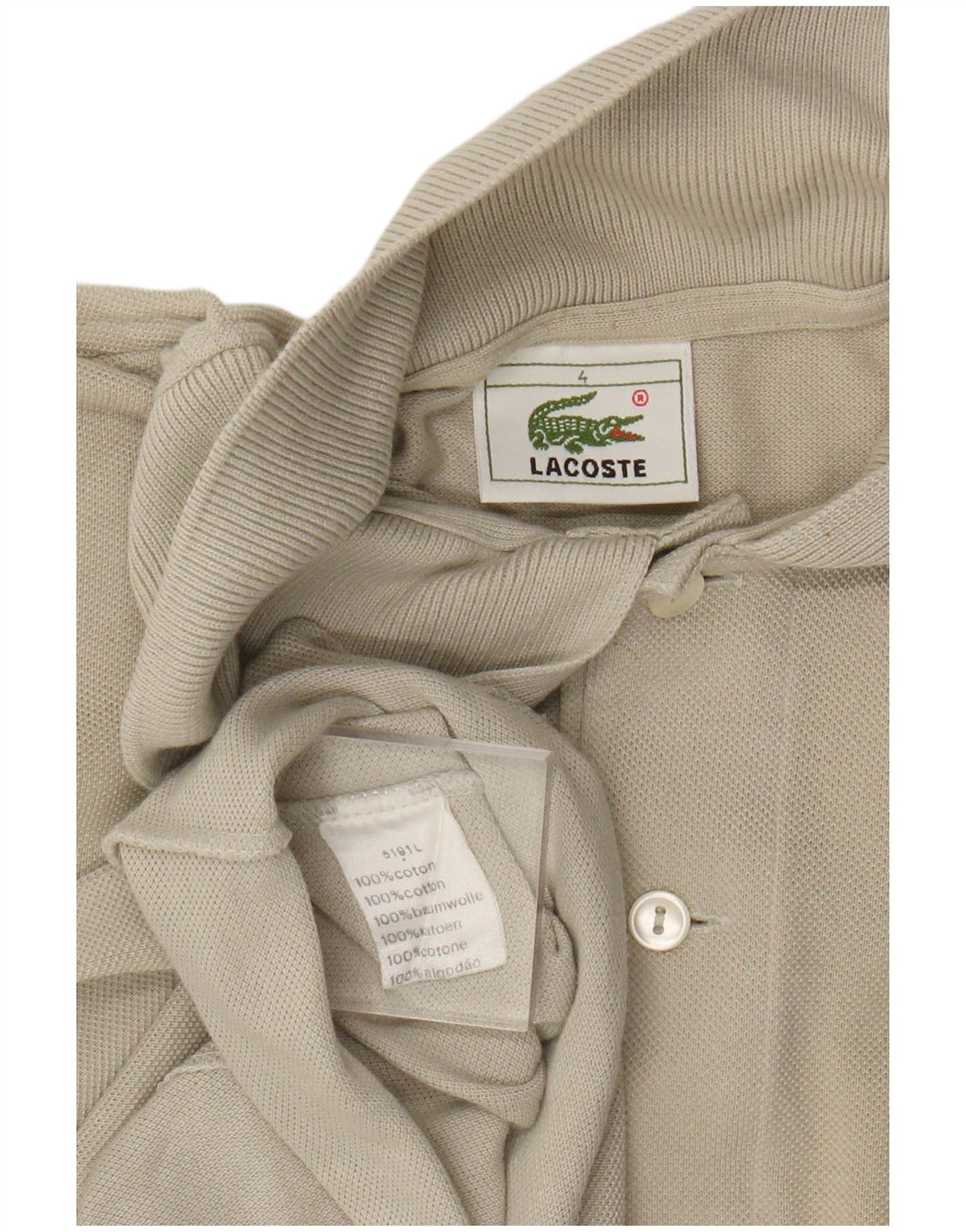 Lacoste Mens Polo Shirt Size 4 Medium Green Cotton