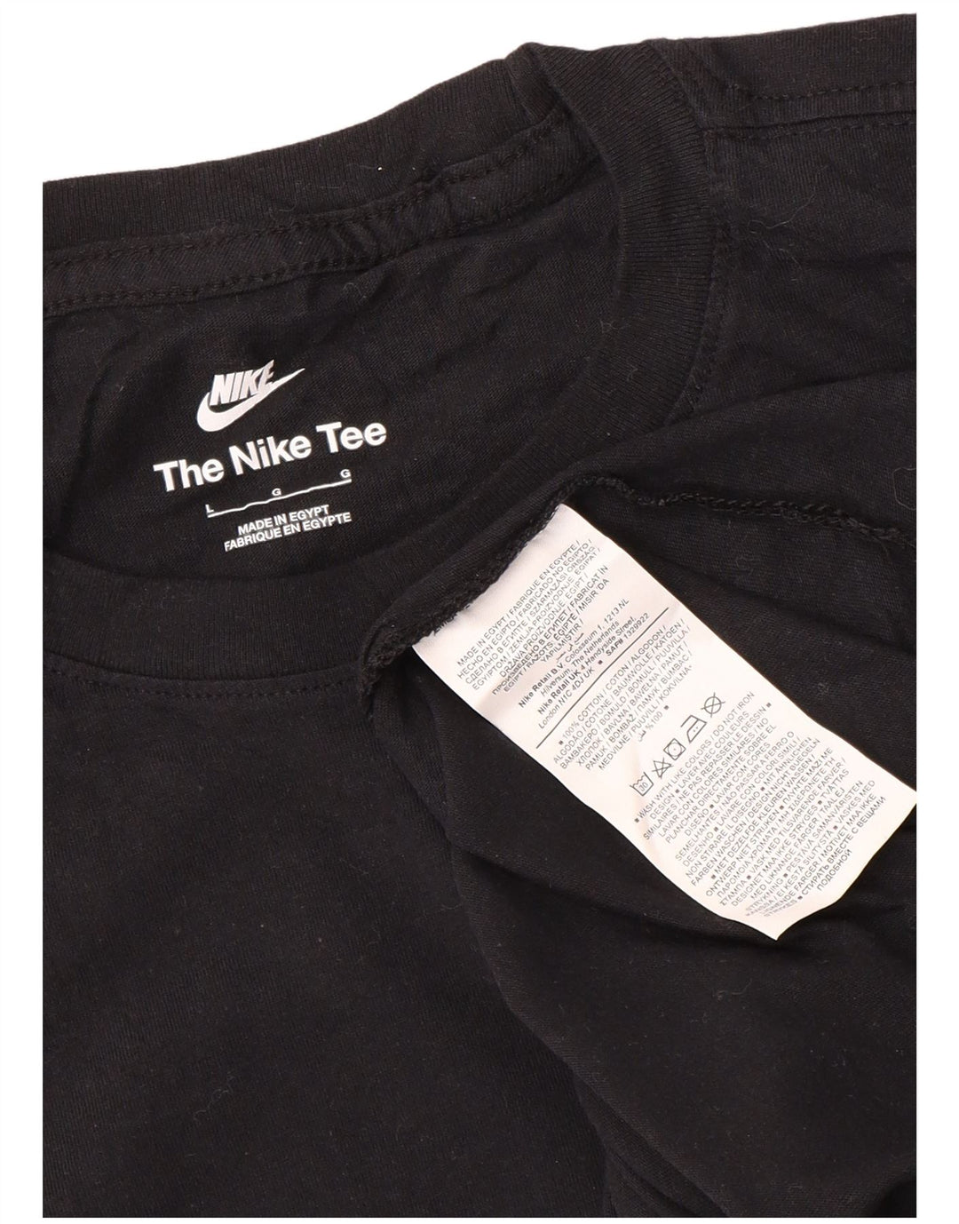 Nike Mens T-Shirt Top Large Black Cotton