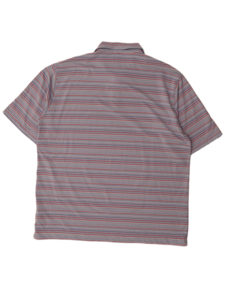 Nike Mens Polo Shirt UK 45/47 XL Blue Striped Polyester