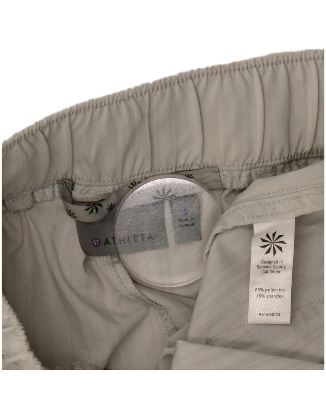 ATHLETA Womens Sport Shorts UK 10 Small  Grey Pinstripe Polyester