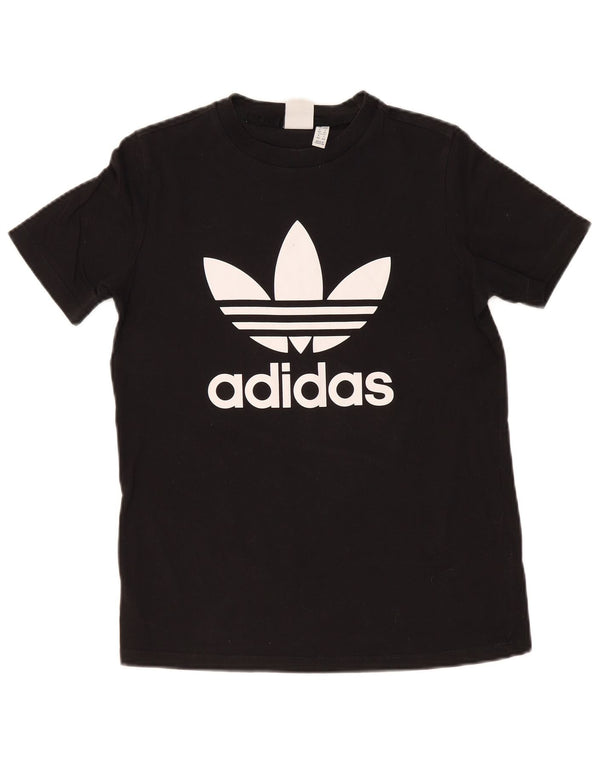 Adidas Womens Graphic T-Shirt Top UK 14 Medium Black Cotton