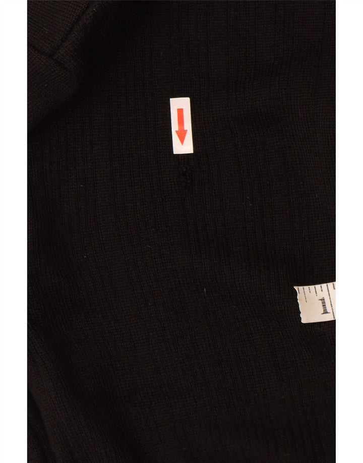 Vintage Mens Cardigan Sweater Small Black Wool