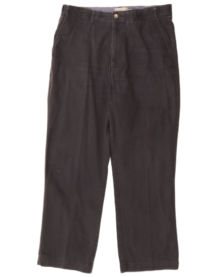 Marks & Spencer Mens Regular Chino Trousers W34 L29 Navy Blue Cotton