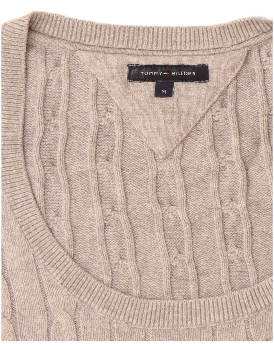 Tommy Hilfiger Womens Boat Neck Jumper Sweater UK 12 Medium Grey