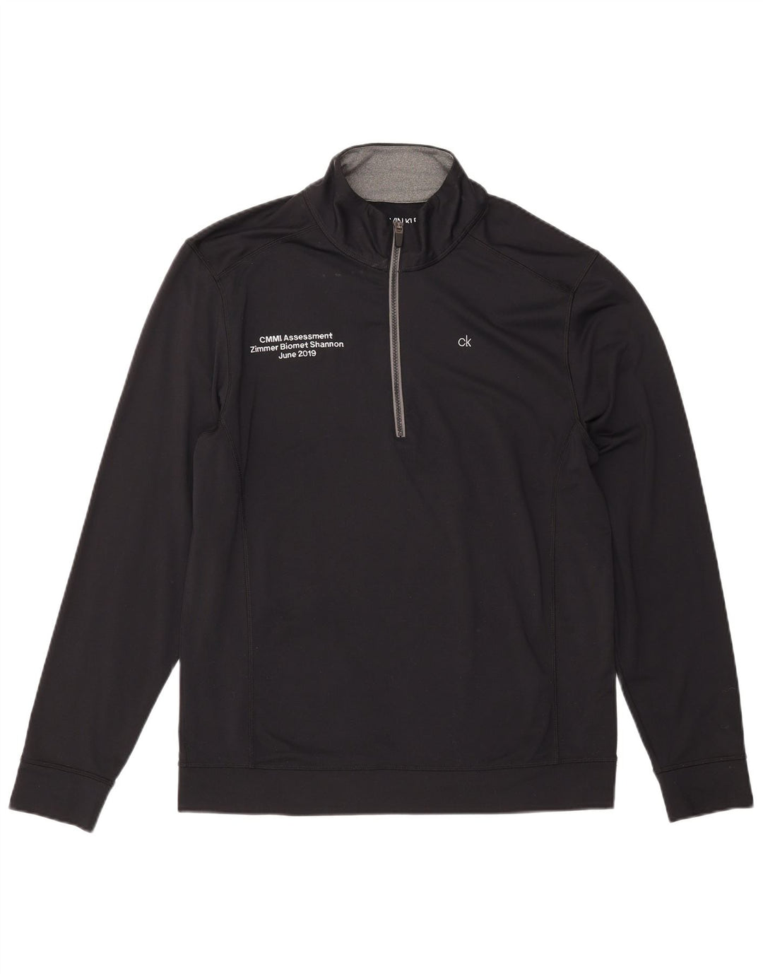 CALVIN KLEIN Mens Golf Graphic Zip Neck Pullover Tracksuit Top Large Black