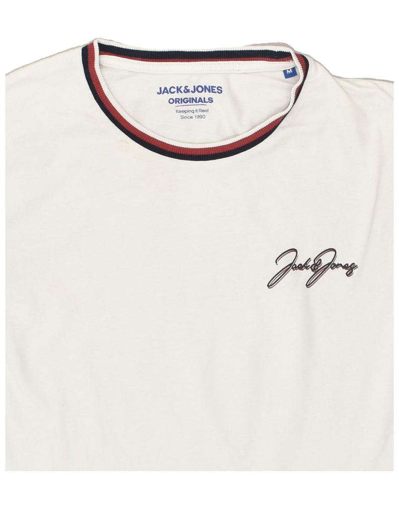 JACK & JONES Mens T-Shirt Top Medium White Cotton | Vintage Jack & Jones | Thrift | Second-Hand Jack & Jones | Used Clothing | Messina Hembry 