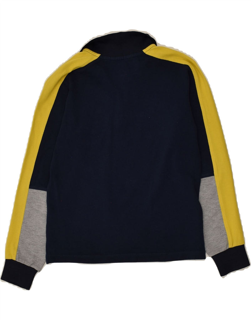 BIKKEMBERGS Boys Long Sleeve Polo Shirt 7-8 Years Navy Blue Colourblock | Vintage Bikkembergs | Thrift | Second-Hand Bikkembergs | Used Clothing | Messina Hembry 