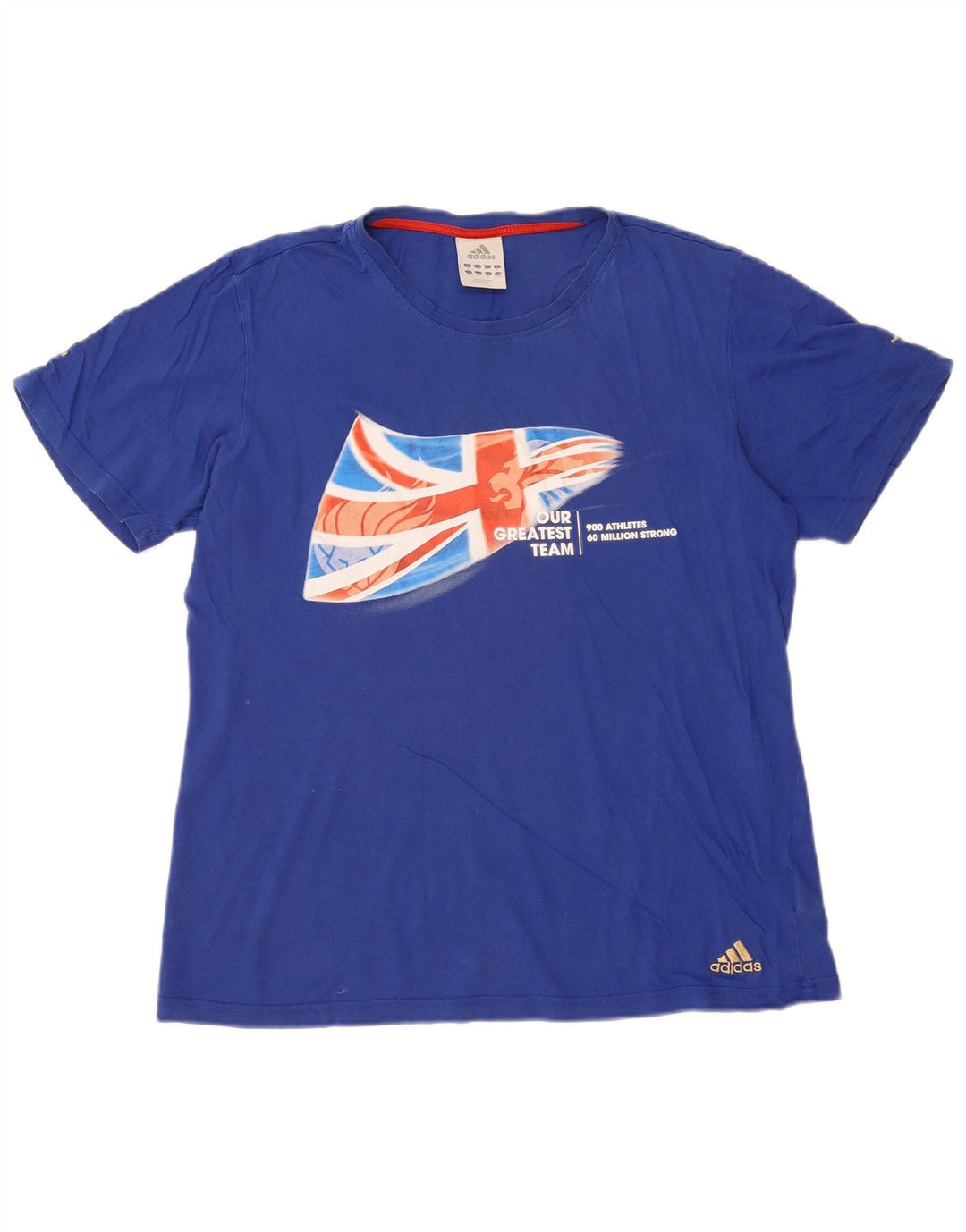 Adidas Mens Graphic T-Shirt Top Medium Blue Cotton