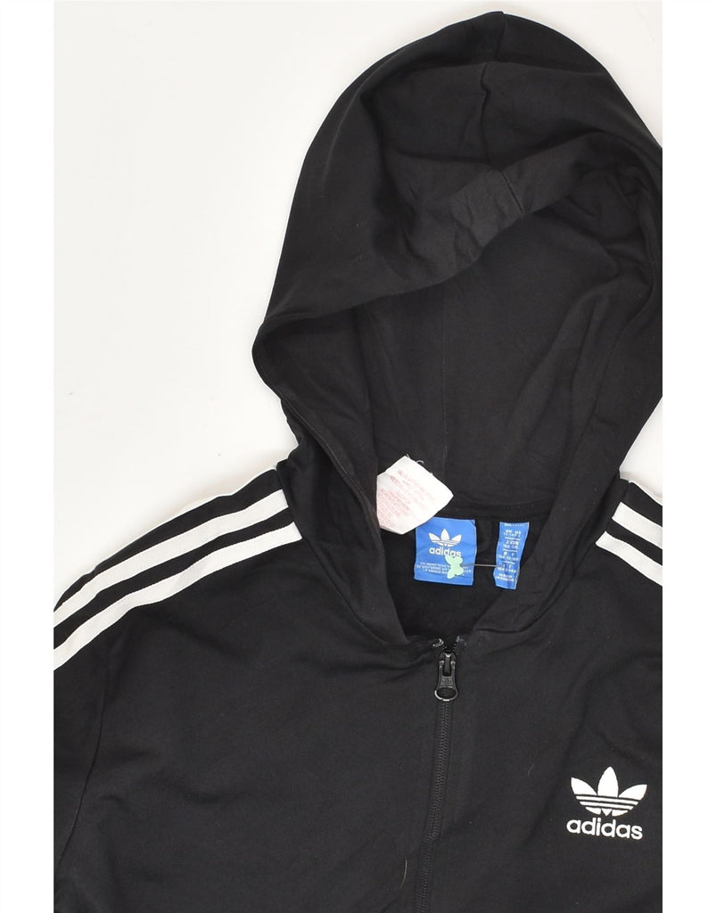 ADIDAS Boys Graphic Zip Hoodie Sweater 13-14 Years Black Polyester | Vintage Adidas | Thrift | Second-Hand Adidas | Used Clothing | Messina Hembry 