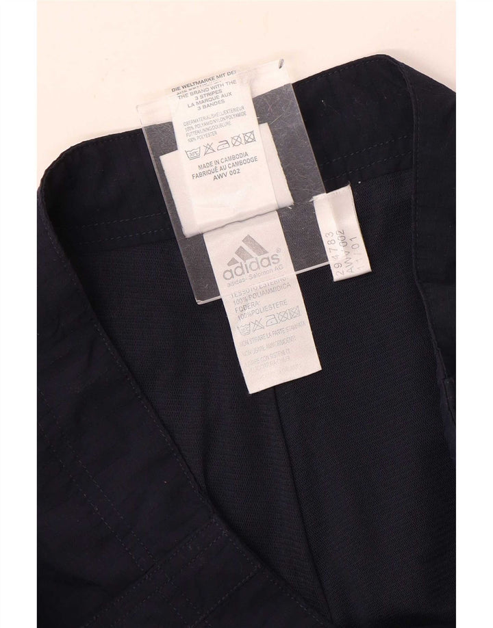 Adidas Mens Straight Waterproof Trousers W28 L32 Navy Blue Check Polyamide