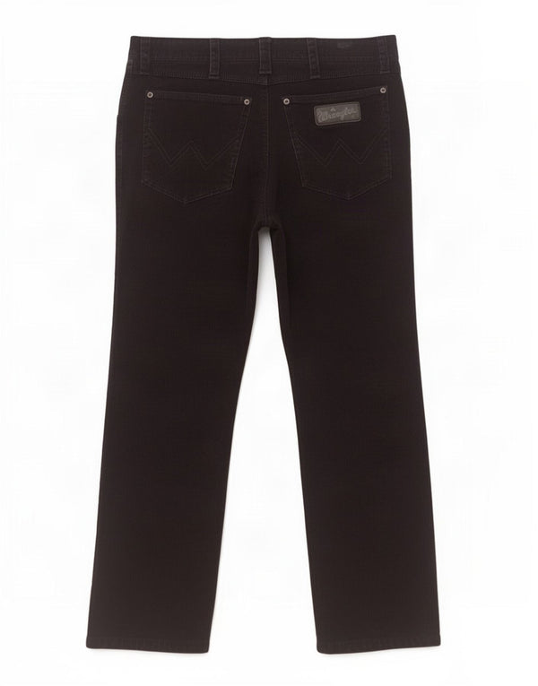 Wrangler Mens Roxboro Straight Corduroy Trousers W36 L30 Black Cotton