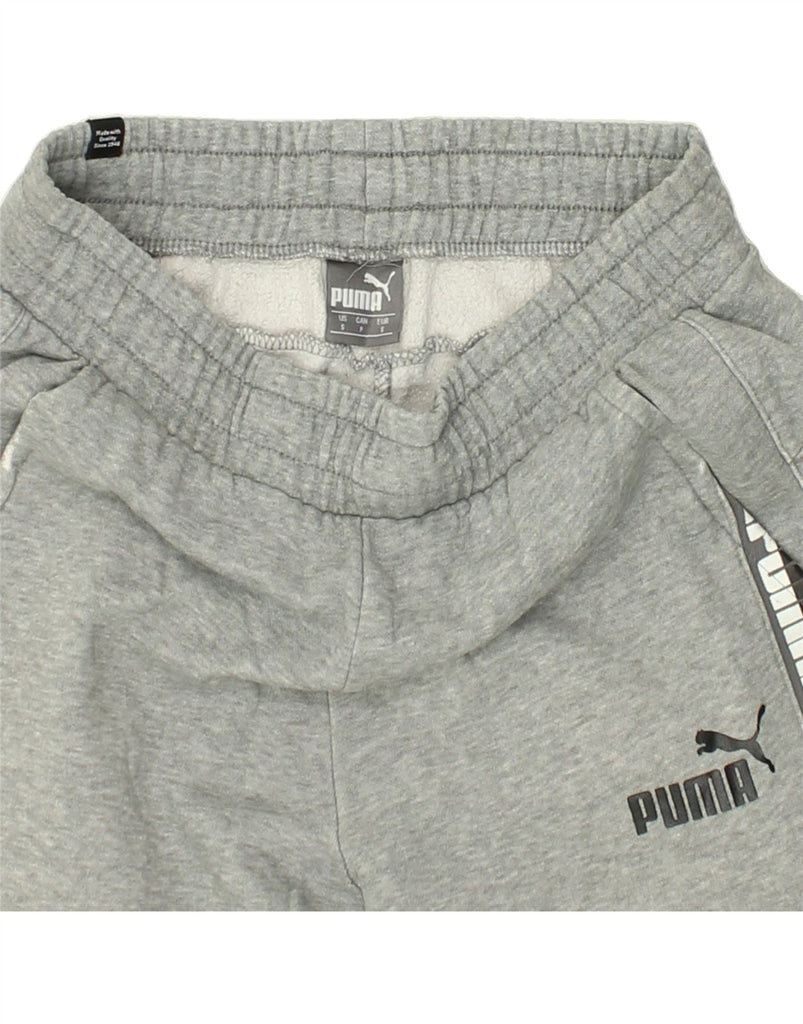 PUMA Mens Graphic Tracksuit Trousers Joggers Small Grey Cotton | Vintage Puma | Thrift | Second-Hand Puma | Used Clothing | Messina Hembry 