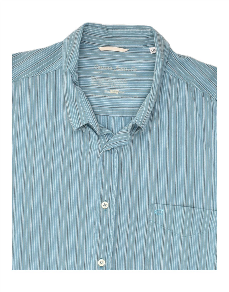 CARRERA Mens Shirt 2XL Blue Striped Cotton | Vintage Carrera | Thrift | Second-Hand Carrera | Used Clothing | Messina Hembry 