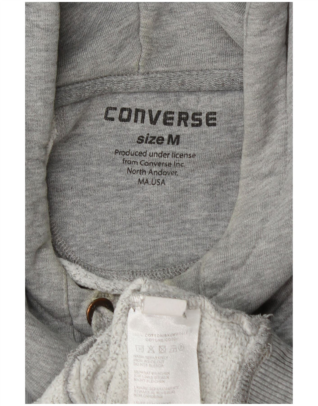 Converse Mens Graphic Hoodie Jumper Medium Grey Flecked Cotton