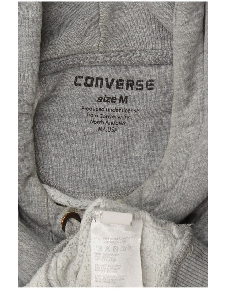 Converse Mens Graphic Hoodie Jumper Medium Grey Flecked Cotton