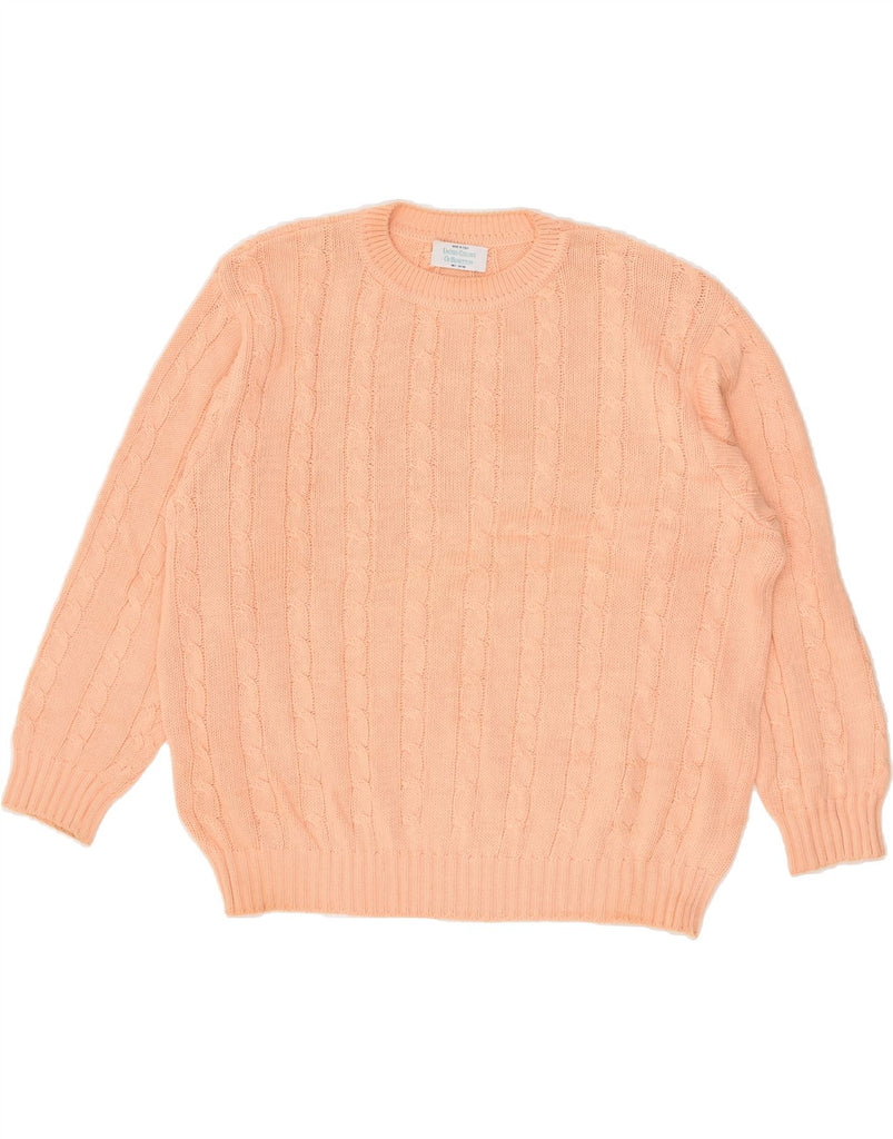 BENETTON Womens Oversized Crew Neck Jumper Sweater IT 48 XL Pink Cotton | Vintage Benetton | Thrift | Second-Hand Benetton | Used Clothing | Messina Hembry 