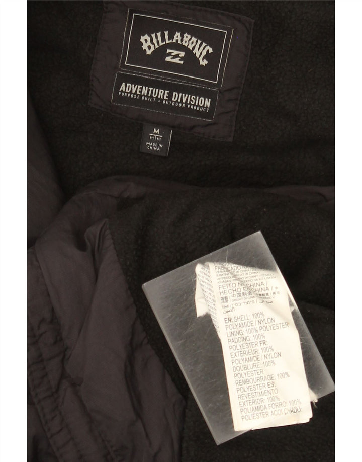 Billabong Mens Hooded Padded Jacket UK 38 Medium Black Nylon