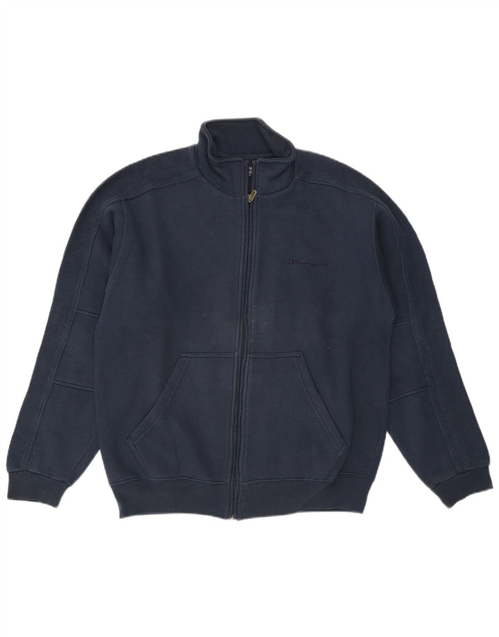Champion Mens Tracksuit Top Jacket Medium Navy Blue Cotton