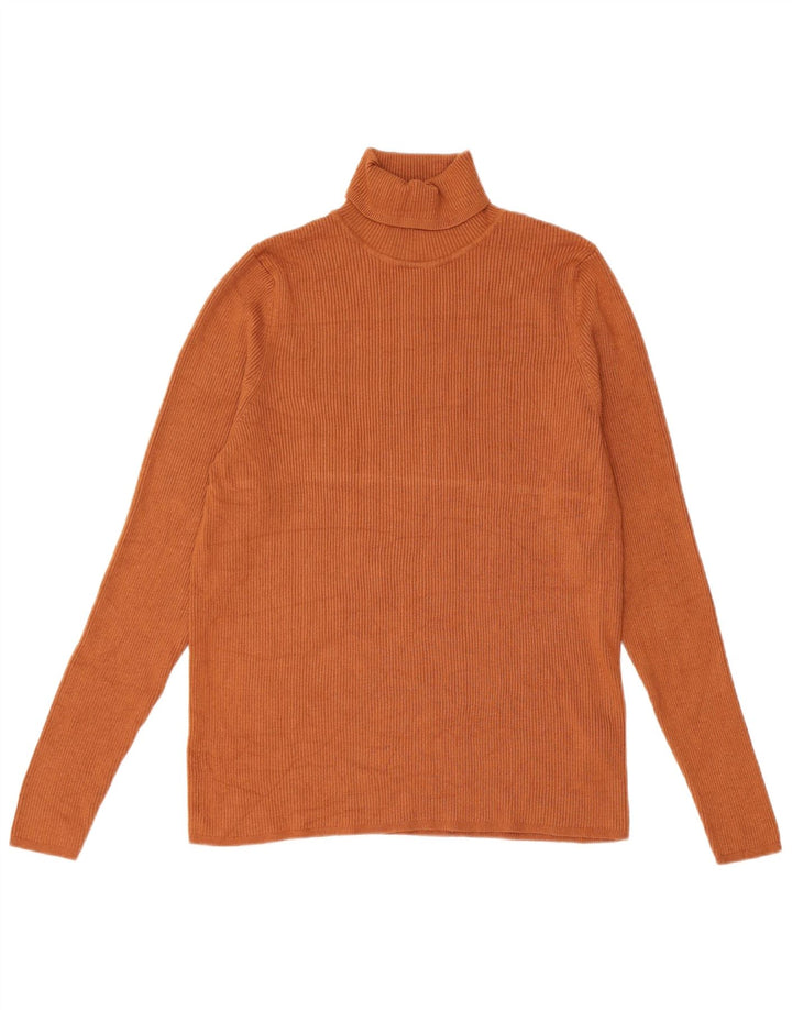 Marks & Spencer Womens Roll Neck Jumper Sweater UK 20 2XL Brown Viscose