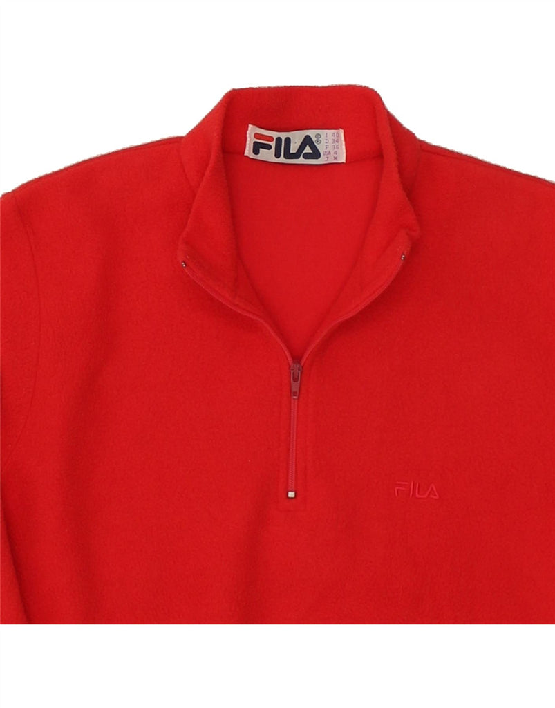 FILA Womens Fleece Bodysuit IT 40 Small Red Vintage Fila and Second-Hand Fila from Messina Hembry 