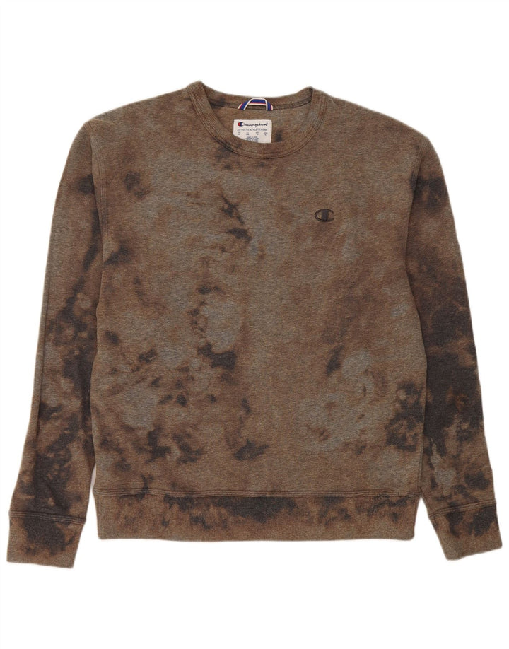 Champion Mens Sweatshirt Jumper Medium Brown Tie Dye