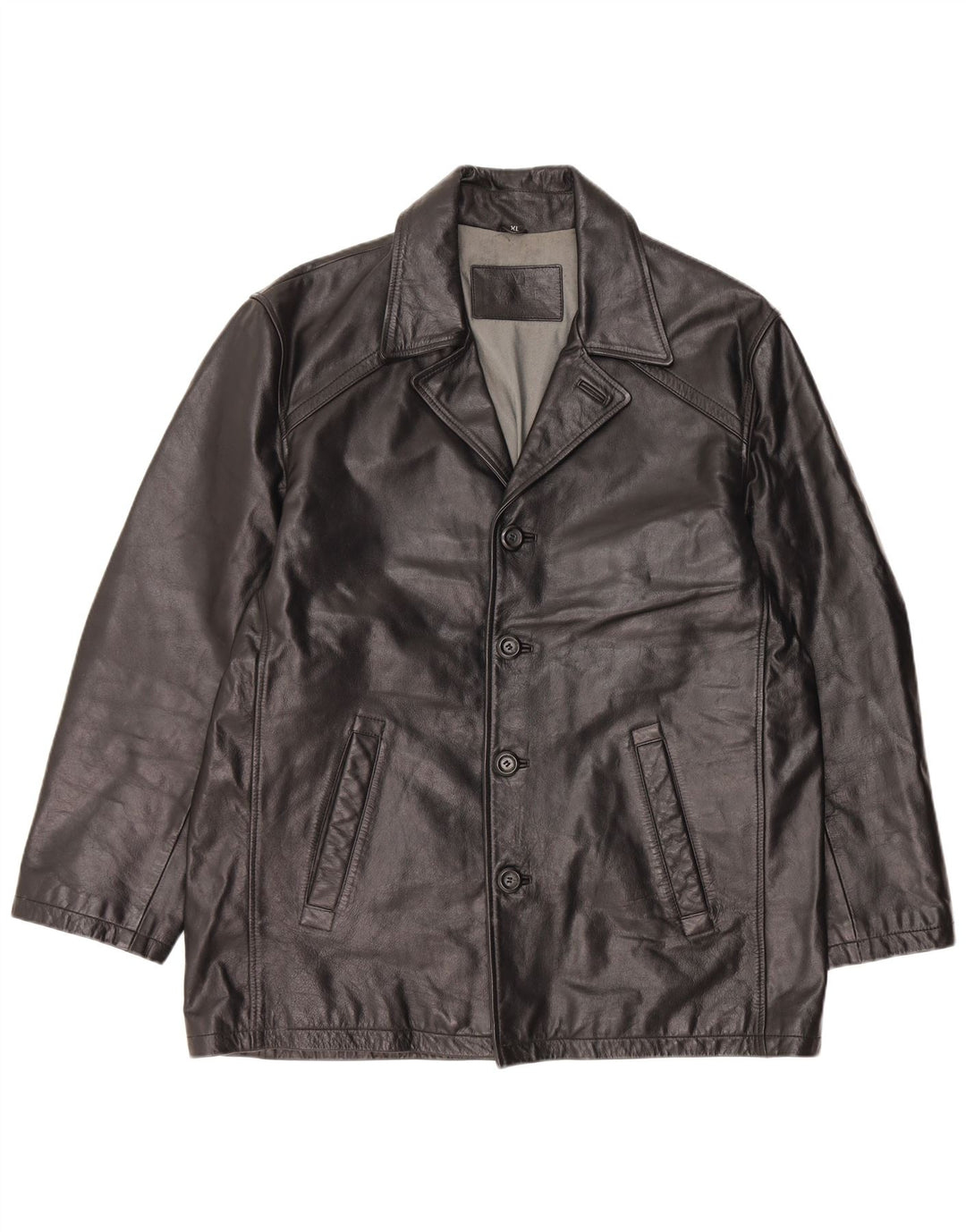 Vintage Mens Leather Jacket UK 42 XL Black Leather