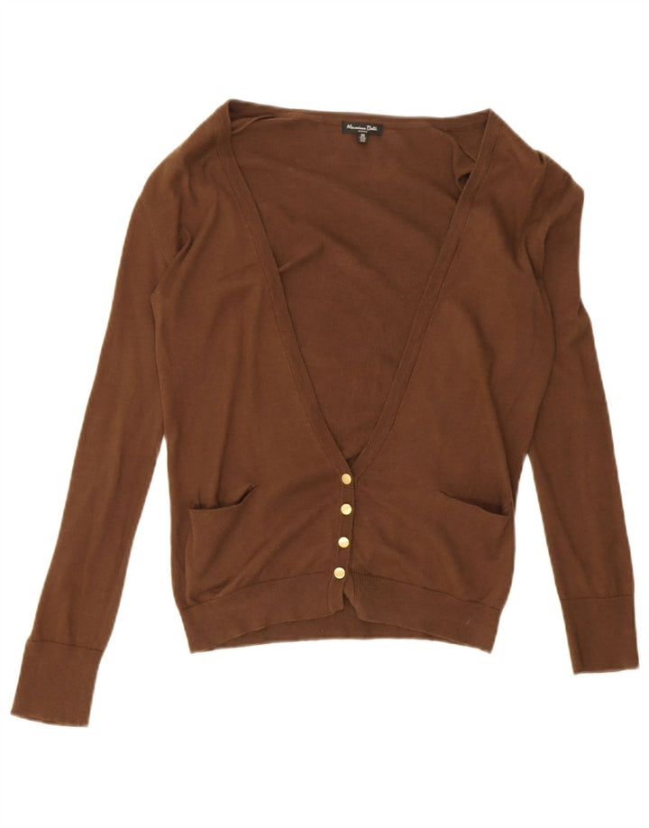 Massimo Dutti Womens Cardigan Sweater UK 12 Medium Brown